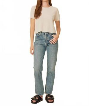 NEW ONE GREY DAY kadri cashmere tee in ivory